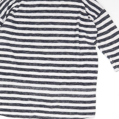 TU Womens White Striped  Pullover Jumper Size 10