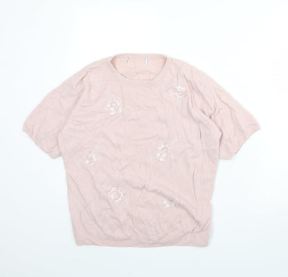 Womens UK Size 18 Preworn Pink Pullover Jumper