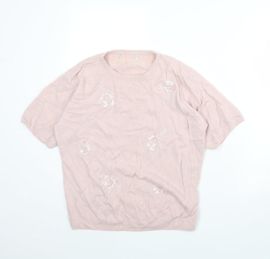 Womens UK Size 18 Preworn Pink Pullover Jumper