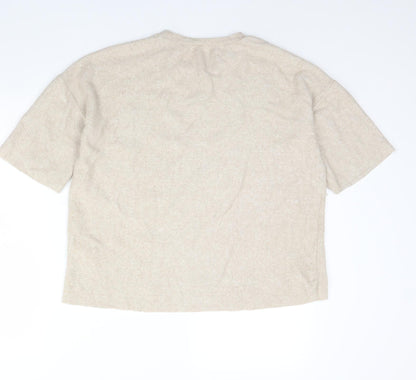 Womens UK Size S Zara Beige Pullover Jumper