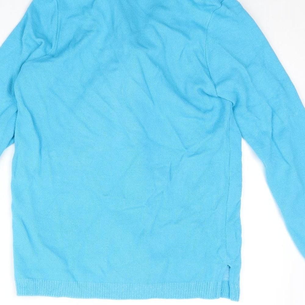 Womens UK Size S Envy Blue Pullover Jumper