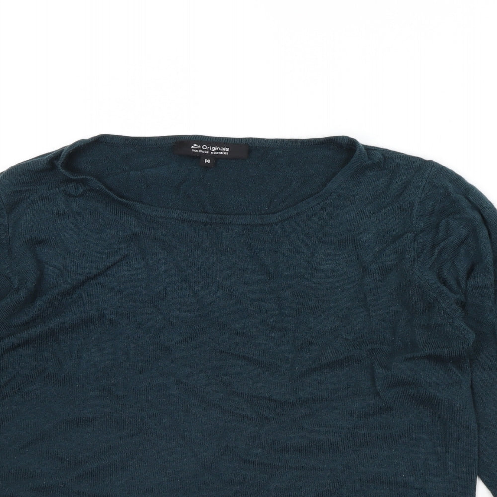 Womens UK Size 14 Originals Green Pullover Jumper