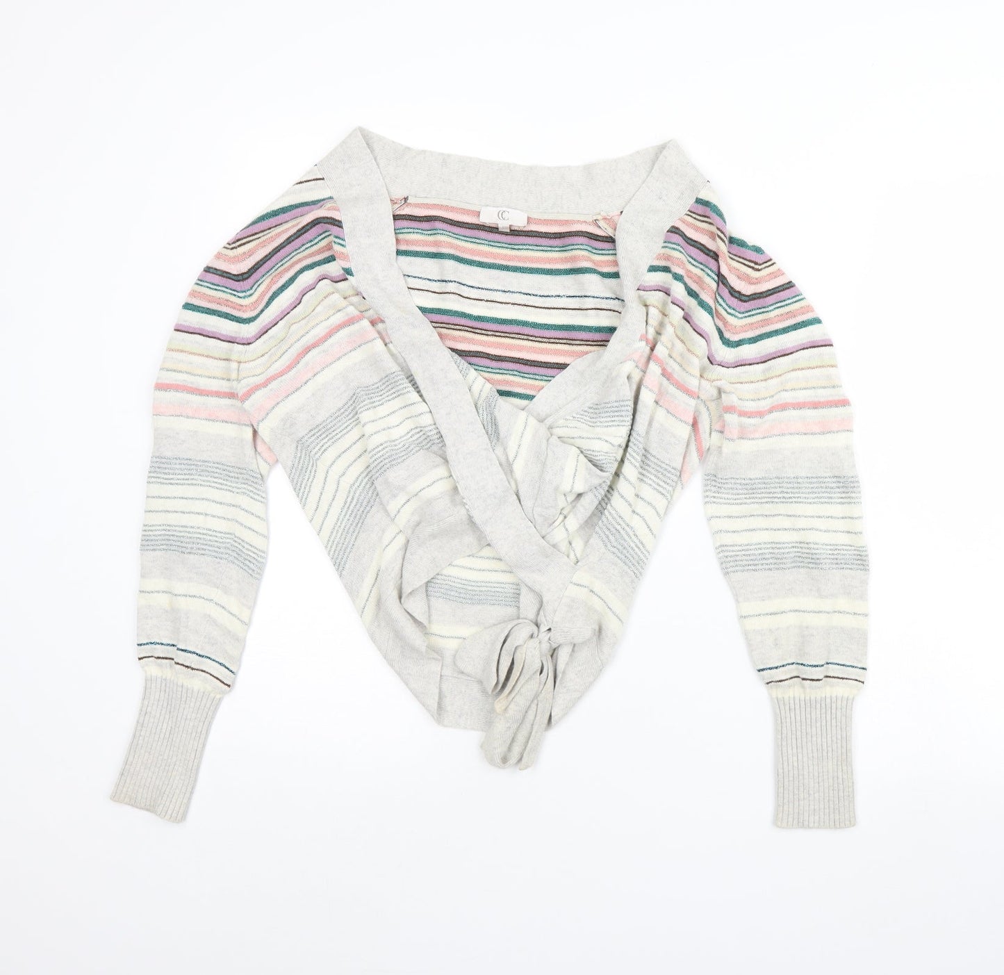 cc Womens Multicoloured Striped  Pullover Jumper Size L