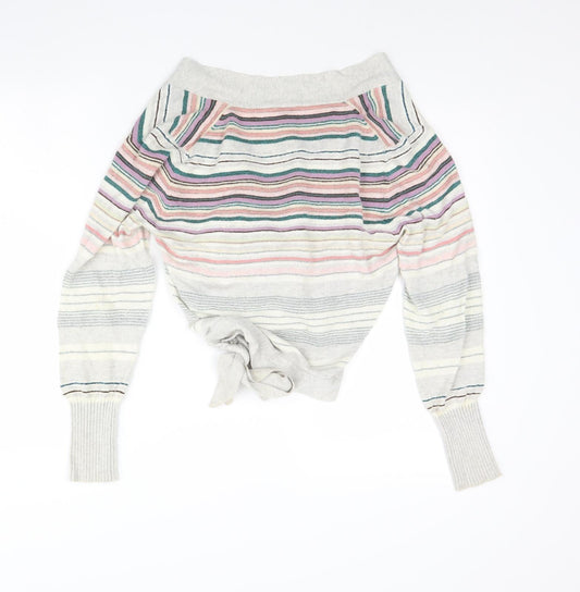 cc Womens Multicoloured Striped  Pullover Jumper Size L