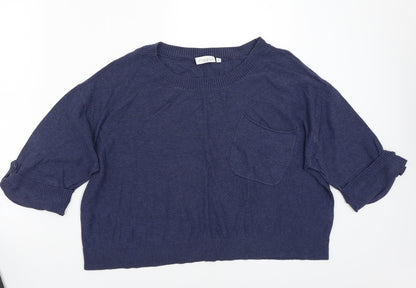 Womens UK Size 14 Newlook Blue Basic T-Shirt