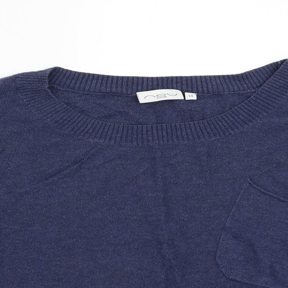 Womens UK Size 14 Newlook Blue Basic T-Shirt