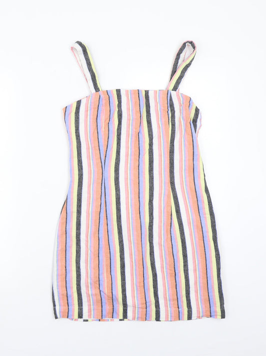 FOREVER 21 Womens Pink Striped  A-Line  Size S