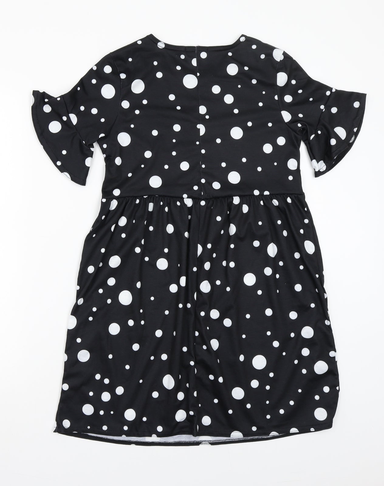 Boohoo Womens Black Polka Dot  A-Line  Size 8