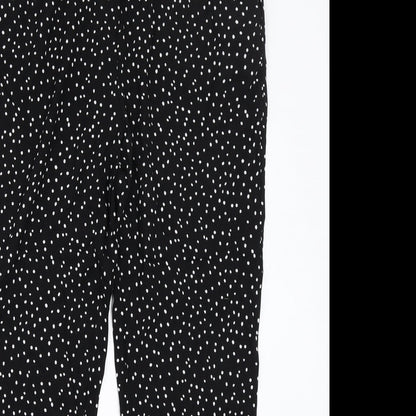 Select Womens Black Polka Dot Rayon Trousers  Size 12 L25 in