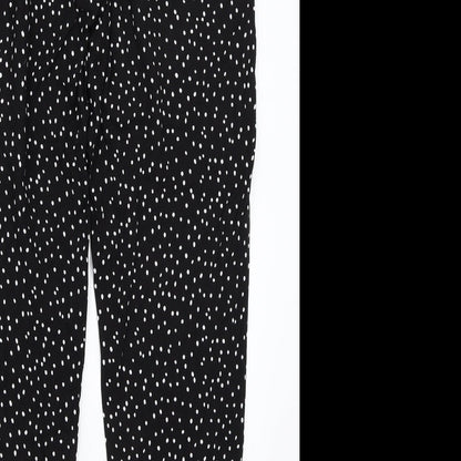 Select Womens Black Polka Dot Rayon Trousers  Size 12 L25 in