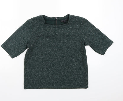 Womens UK Size 8 Topshop Green Basic T-Shirt