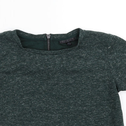 Womens UK Size 8 Topshop Green Basic T-Shirt