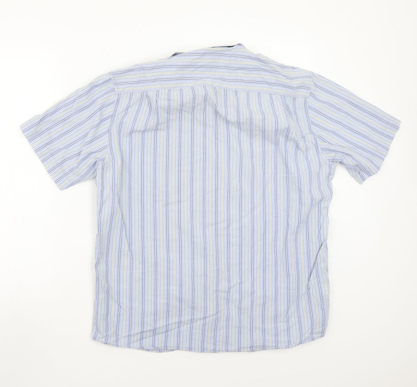 Marks and Spencer Mens Blue Striped   Button-Up Size M