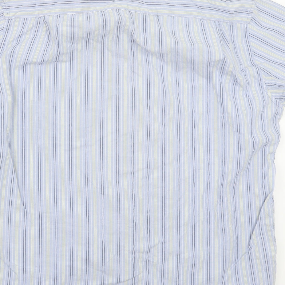 Marks and Spencer Mens Blue Striped   Button-Up Size M