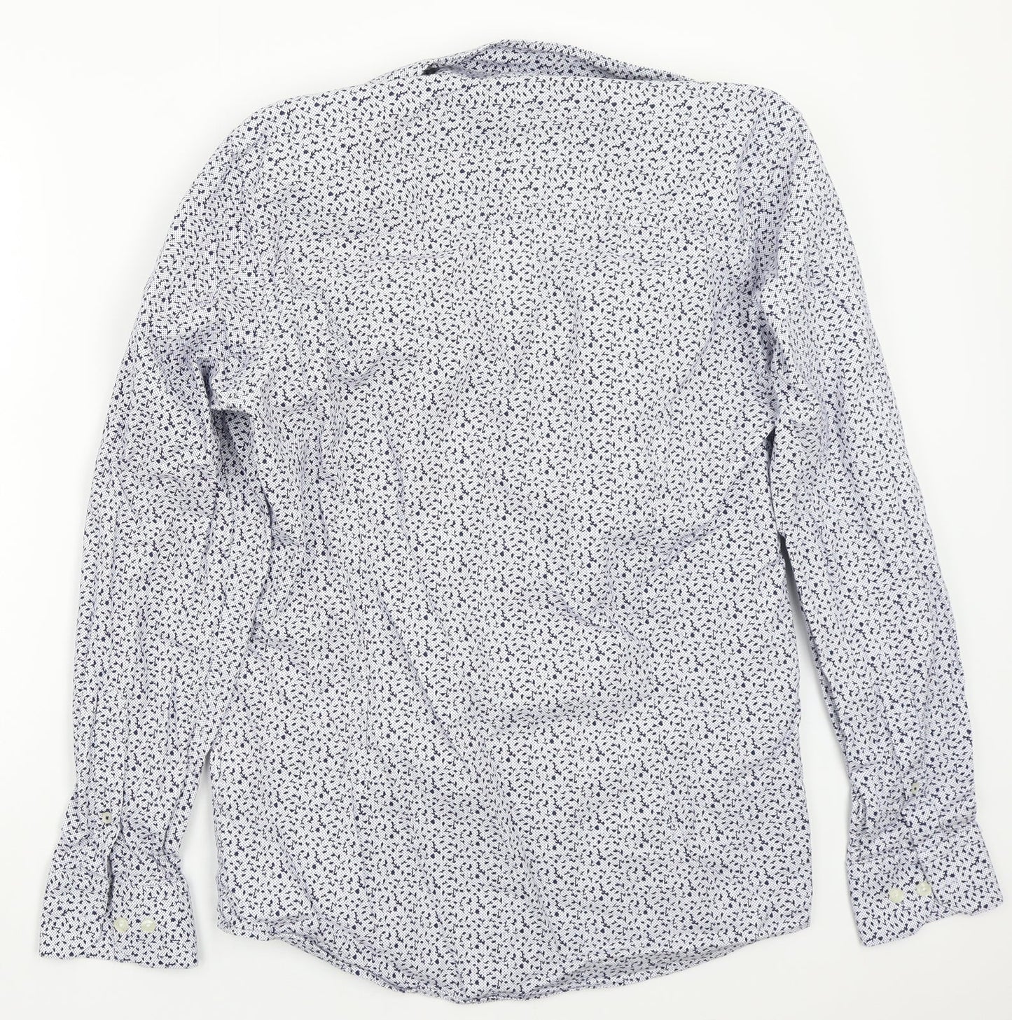 William & edwards Mens White Polka Dot   Button-Up Size 16.5