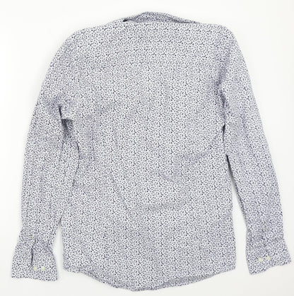 William & edwards Mens White Polka Dot   Button-Up Size 16.5