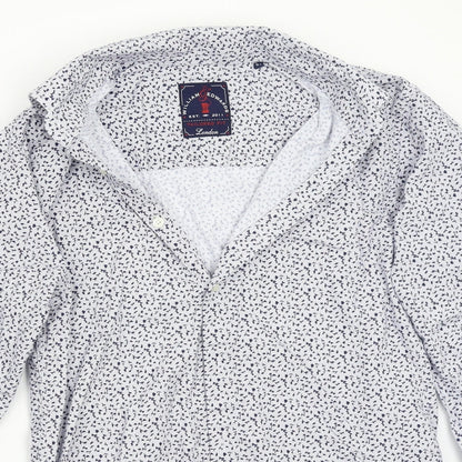 William & edwards Mens White Polka Dot   Button-Up Size 16.5