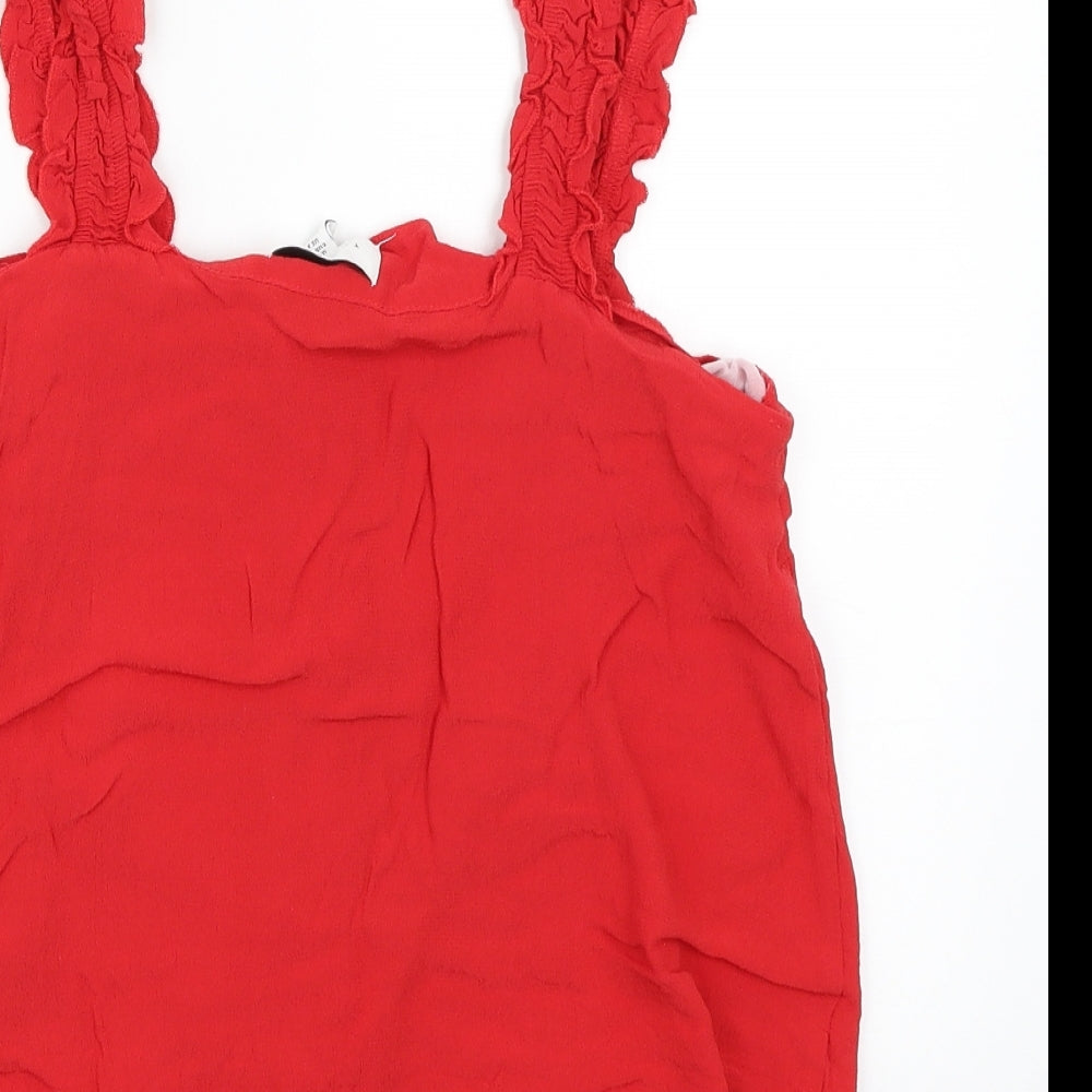 Topshop Womens Red   Basic Button-Up Size 12