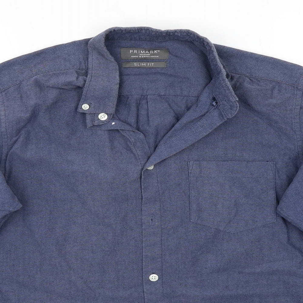 Primark Mens Blue    Button-Up Size M