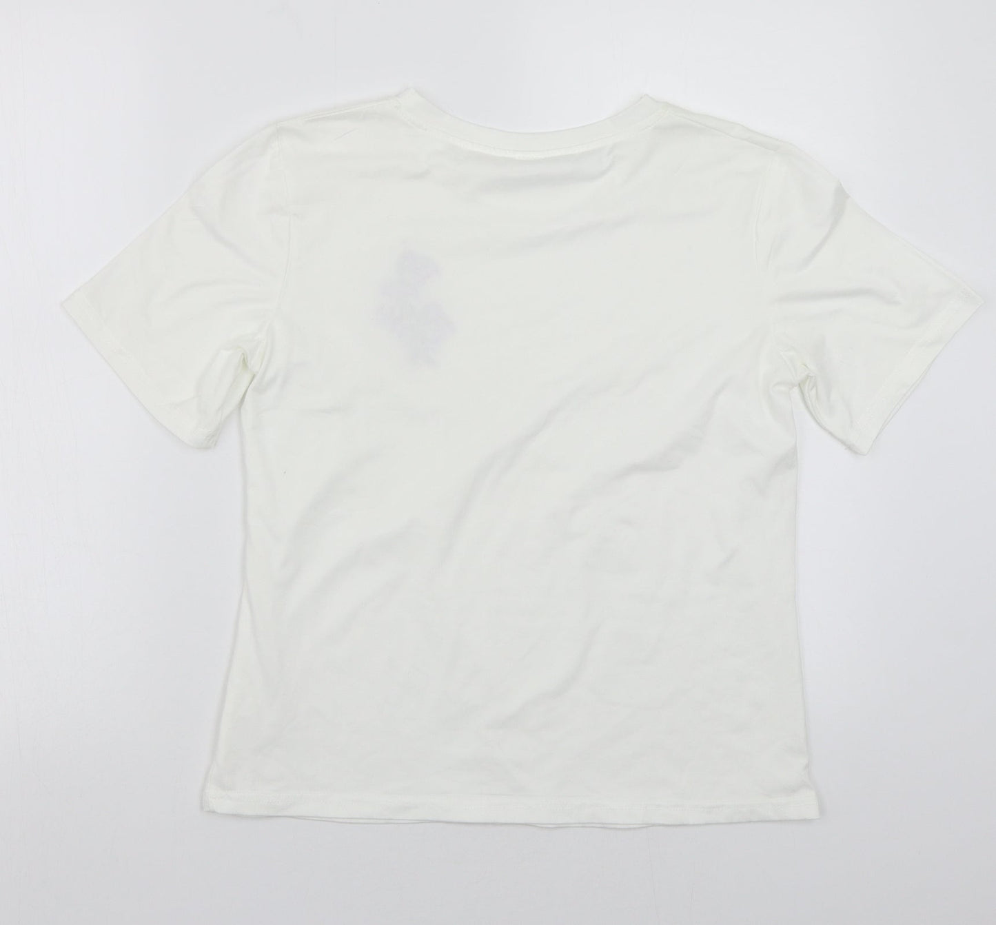 Womens UK Size  Preworn White Basic T-Shirt