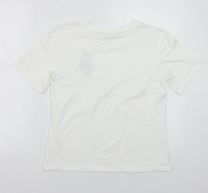 Womens UK Size  Preworn White Basic T-Shirt
