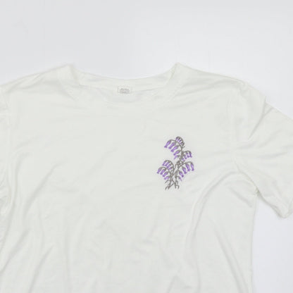 Womens UK Size  Preworn White Basic T-Shirt