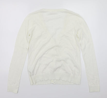 FOREVER 21 Womens White   Cardigan Jumper Size M