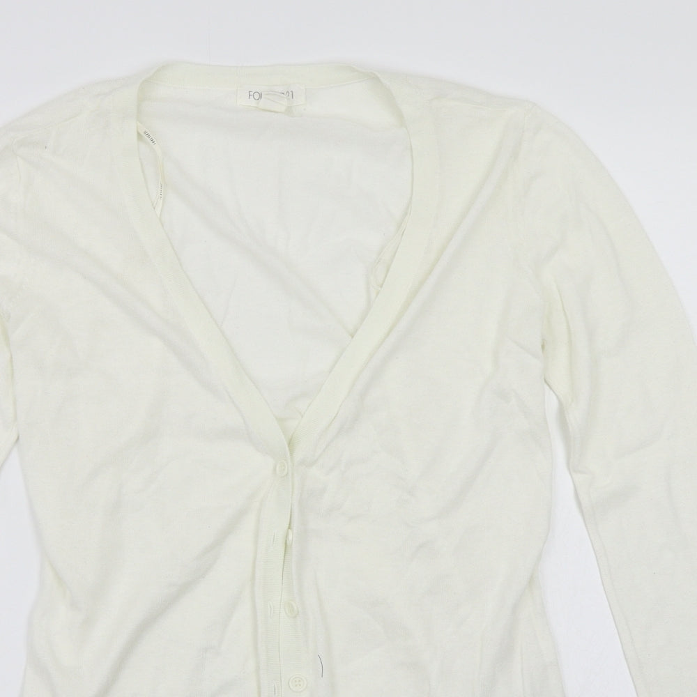 FOREVER 21 Womens White   Cardigan Jumper Size M