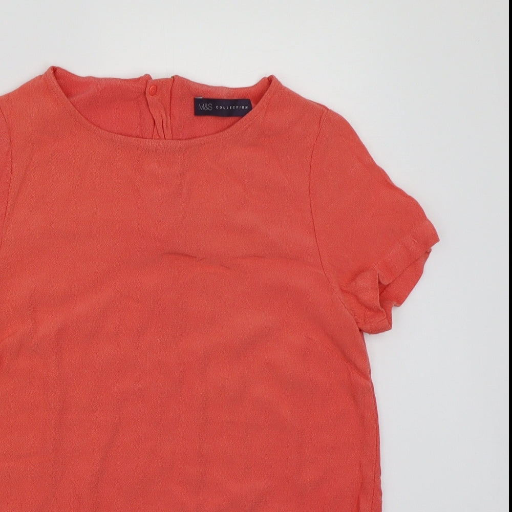 Womens UK Size 8 Marks and Spencer Red Basic T-Shirt