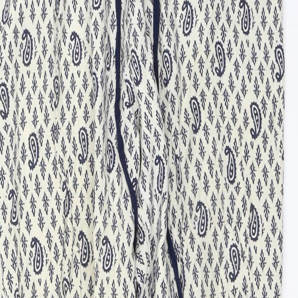 Atmosphere Womens White Paisley  Trousers  Size 10 L24 in