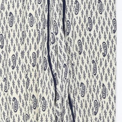 Atmosphere Womens White Paisley  Trousers  Size 10 L24 in