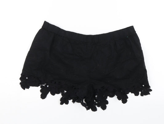 Topshop Womens Black   Hot Pants Shorts Size S