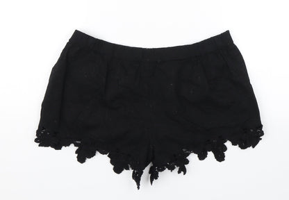 Topshop Womens Black   Hot Pants Shorts Size S