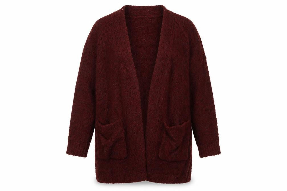 Womens UK Size S New Look Red Cardigan Jumper