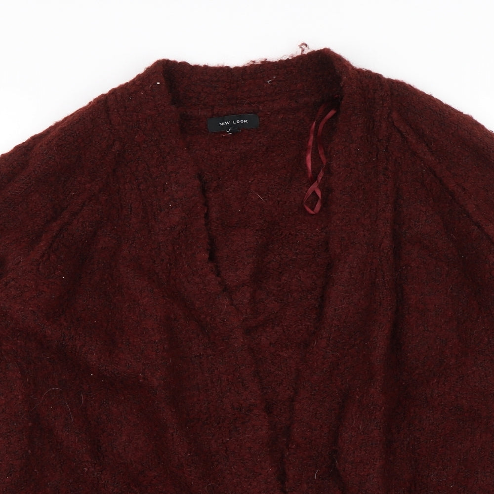 Womens UK Size S New Look Red Cardigan Jumper