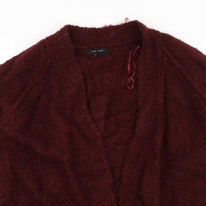 Womens UK Size S New Look Red Cardigan Jumper