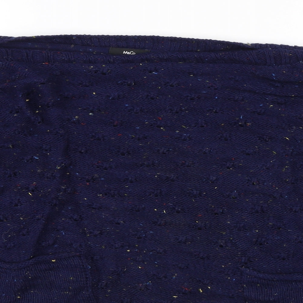 Womens UK Size L M&Co Blue Pullover Jumper