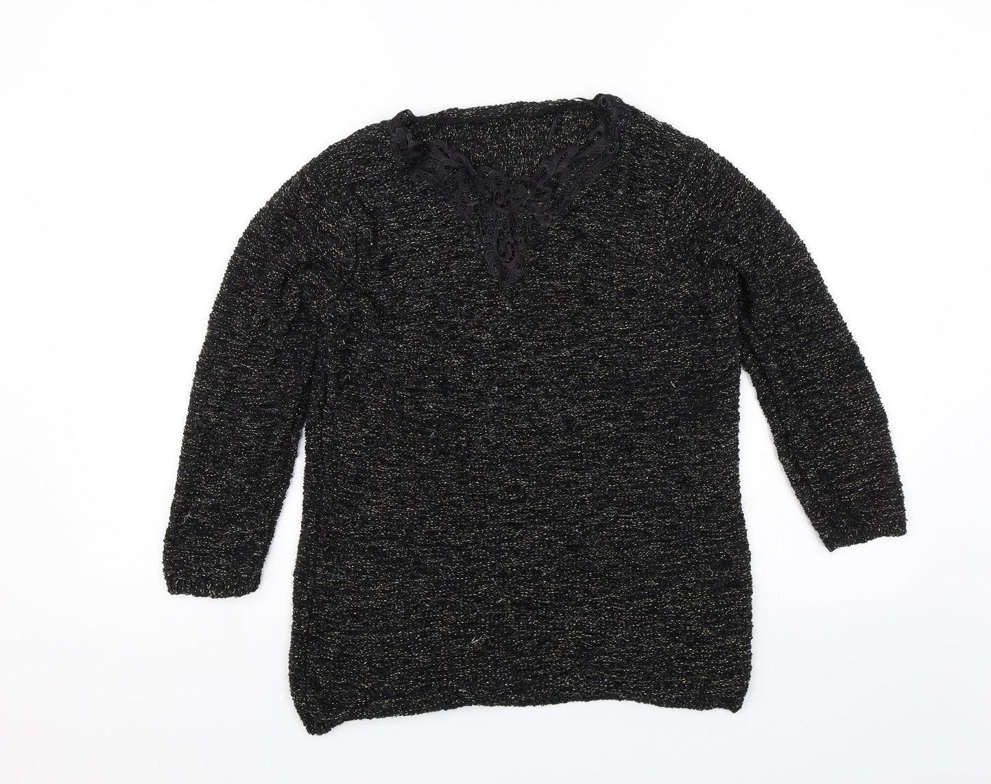 BM Collection Womens Black   Pullover Jumper Size L