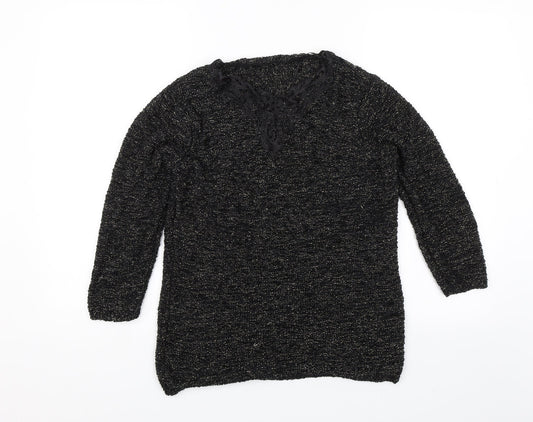 BM Collection Womens Black   Pullover Jumper Size L