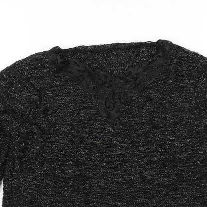 BM Collection Womens Black   Pullover Jumper Size L