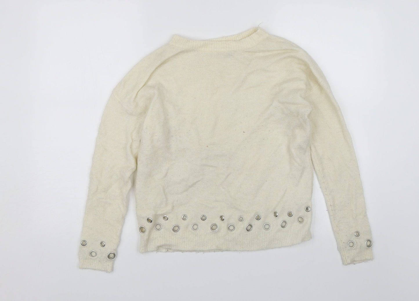 Womens UK Size 10 Miss Selfridge White Pullover Jumper
