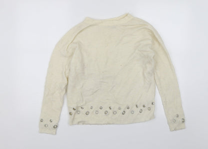 Womens UK Size 10 Miss Selfridge White Pullover Jumper