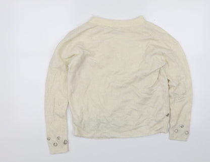 Womens UK Size 10 Miss Selfridge White Pullover Jumper