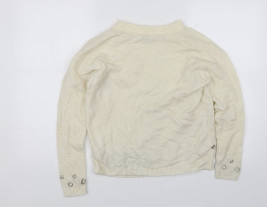 Womens UK Size 10 Miss Selfridge White Pullover Jumper