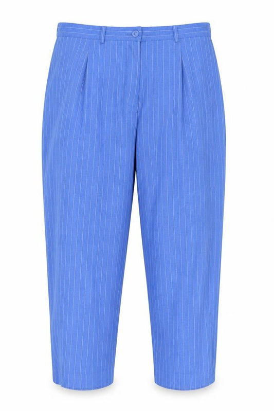 Womens UK Size 16 Daxon Regular Fit Capri Blue Trousers
