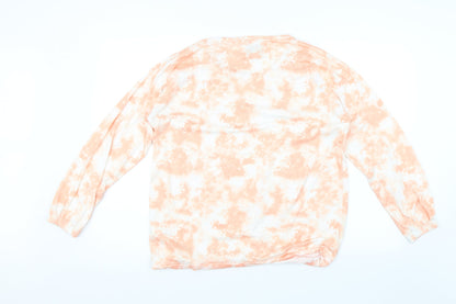 Mallow Moon Womens Orange Solid  Top Pyjama Top Size M