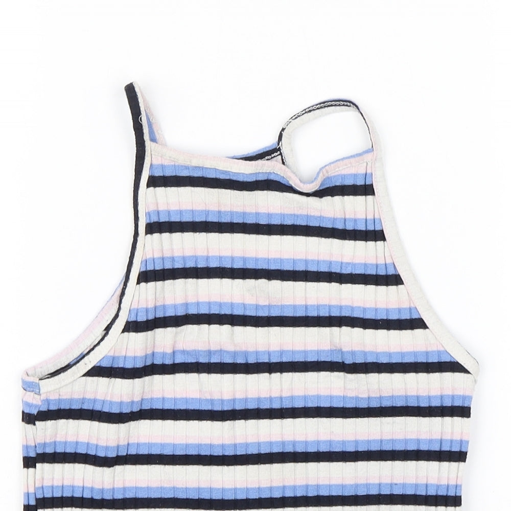 Primark Womens Blue Striped  Basic Tank Size 8
