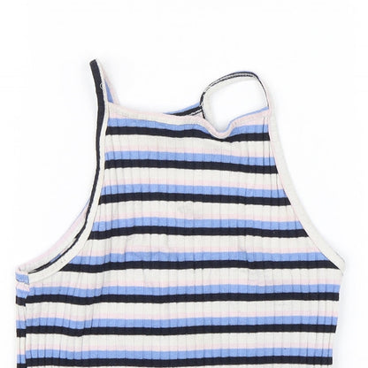Primark Womens Blue Striped  Basic Tank Size 8