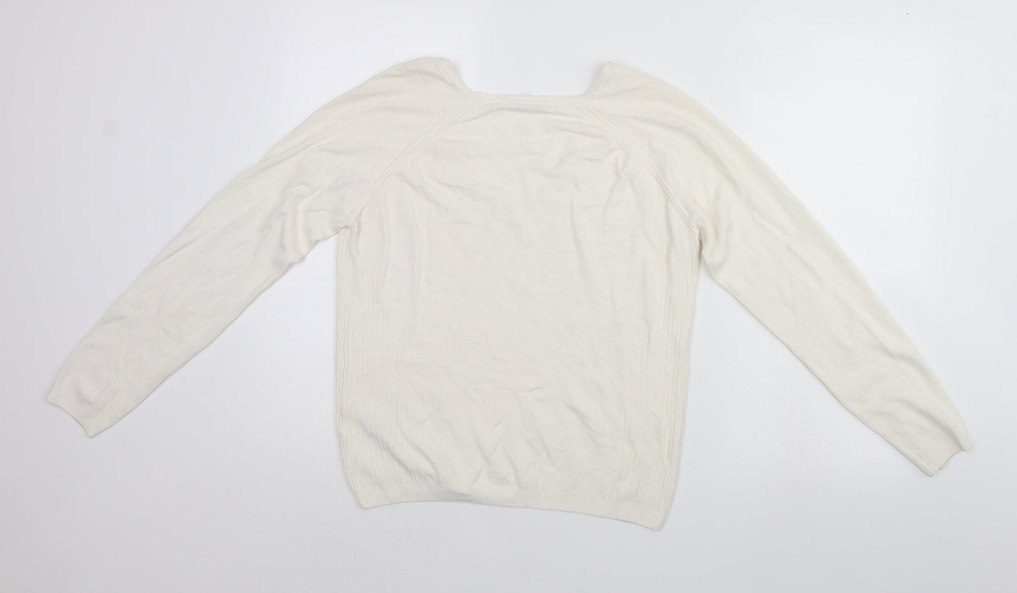 Womens UK Size 18 Marks and Spencer White Pullover Jumper