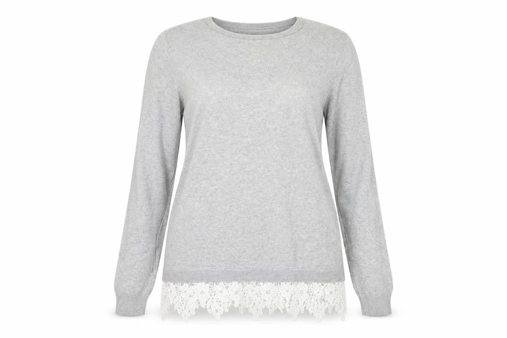 Womens UK Size 8 Dorothy Perkins Grey Tunic Jumper